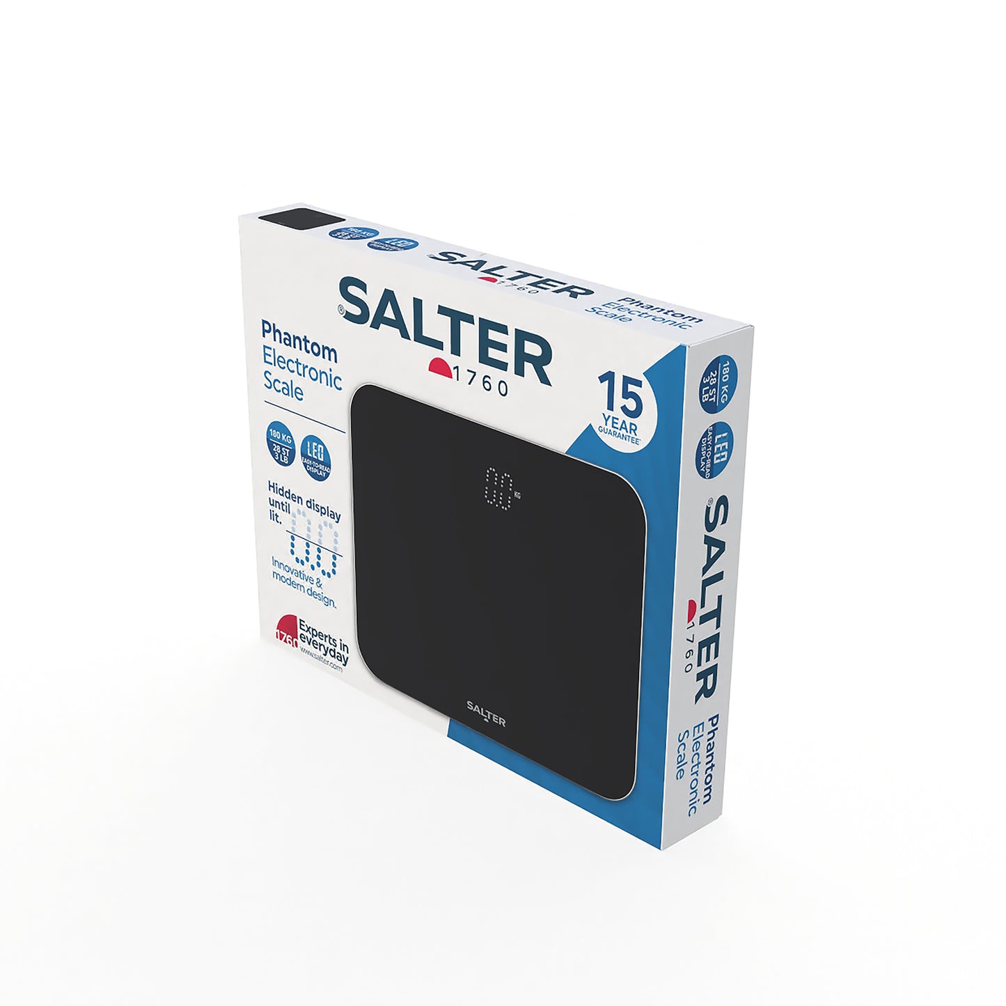 Salter Phantom Compact Bathroom Scale 180kg Black